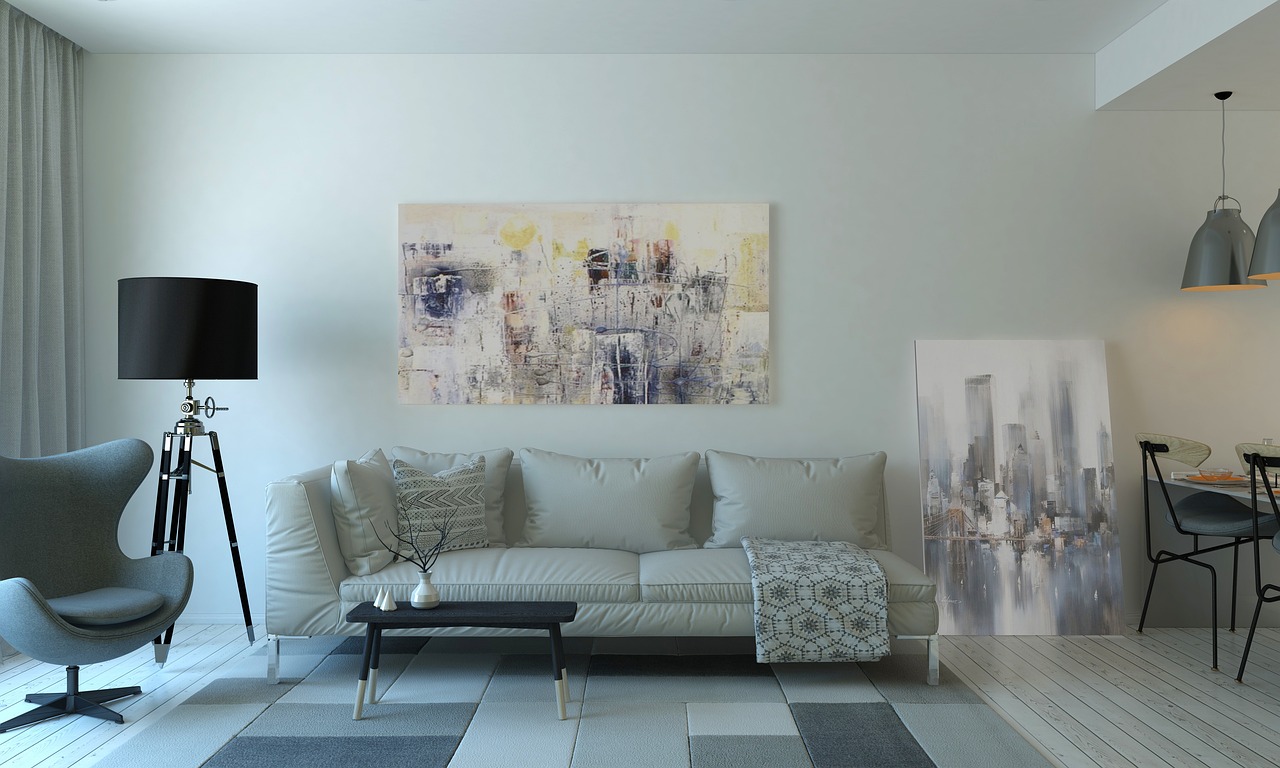 Colorful frog artwork in minimalist interior design. Colorful frog artwork in minimalist interior design.